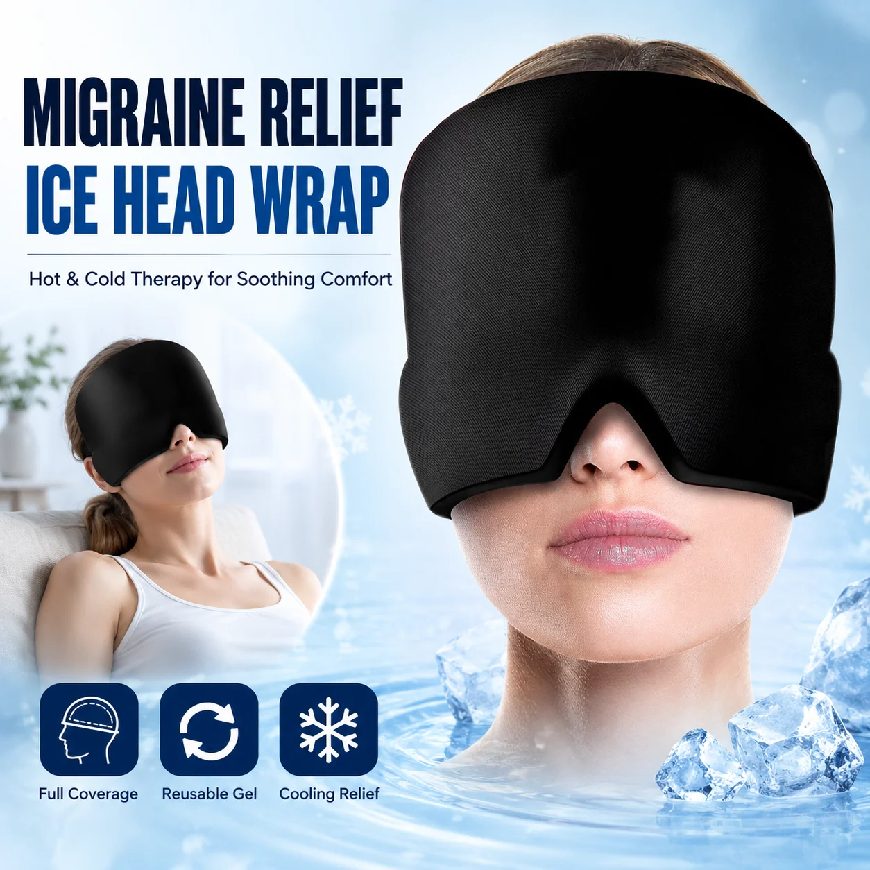 Under Eye Gel - Migraine Relief Ice Head Wrap Hot
