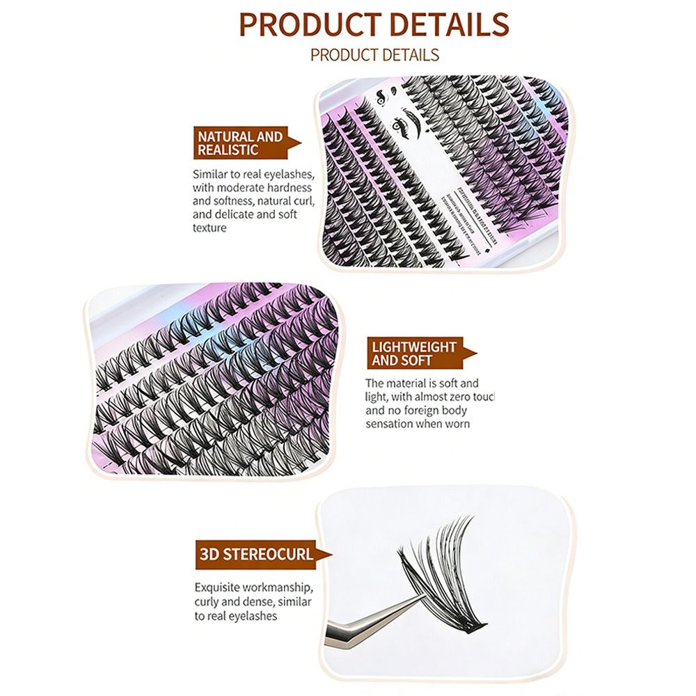 Natural Look False Eyelashes W - Eyelash Extension Cluster review and price