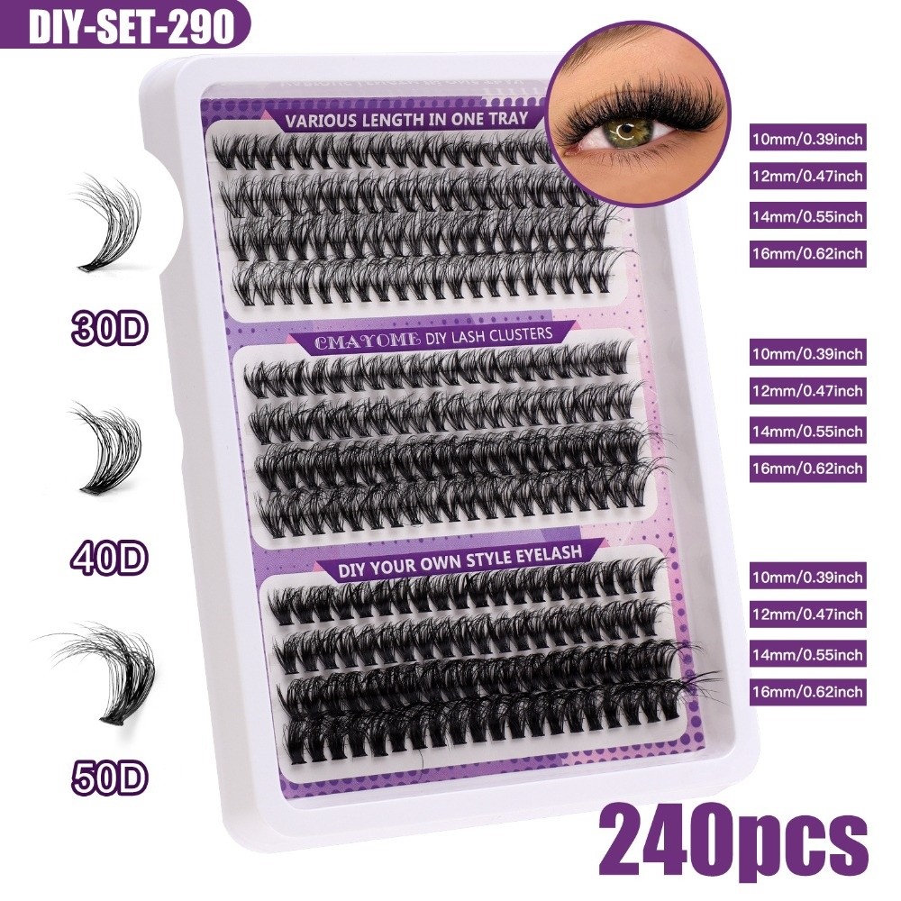 Natural Look False Eyelashes W - Eyelash Extension Cluster review and price