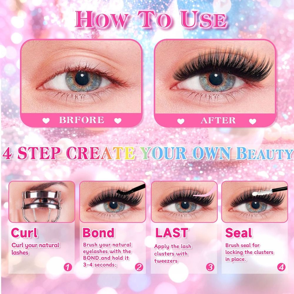 Natural Look False Eyelashes W - Eyelash Extension Cluster review and price