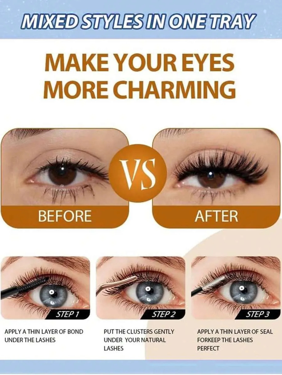640pcs Mixed 10D-60D Lash Clus - Eyelash Extension Volume review and price